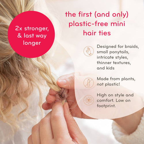 Plastic-Free Round Hair Ties Mini 6-Pack – Pastel Blooms