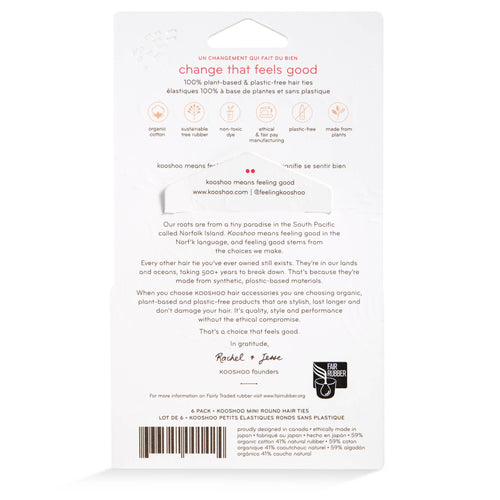 Plastic-Free Round Hair Ties Mini 6-Pack – Pastel Blooms