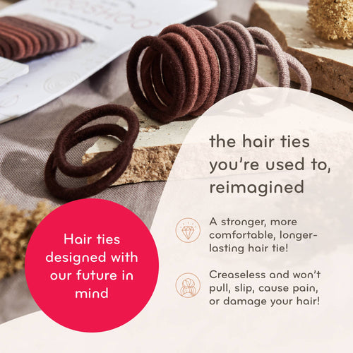 Plastic-Free Round Hair Ties Mini 6-Pack – Pastel Blooms