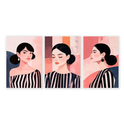 Poster Frame Large | Set of 3 Boho Women Wall art Prints