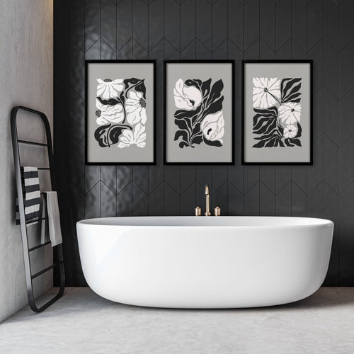 Posters For Bathrooms | Set of 3 Botanical Wall art Prints