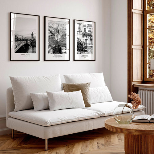 Posters for Living Room – Set of 3 Paris Wall Art Prints