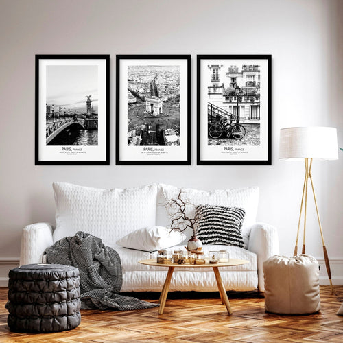Posters for Living Room – Set of 3 Paris Wall Art Prints