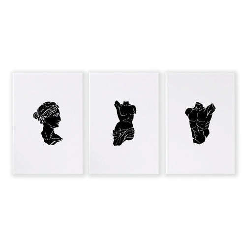 Posters With Frames | Set of 3 Sculpture Wall art Prints