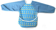 Premium Soft Long Sleeve Water Resistant Washable Bib – Blue Giraffe Design