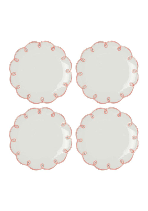Pretty in Pink Scalloped Side Plates - Set of 4