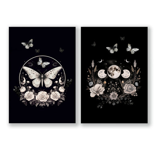 Prints Bedroom | Set of 2 Dark Academy Wall art Prints