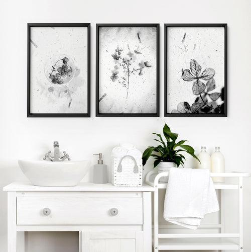 Bathroom Wall Pictures | Set of 3 Botanical Prints