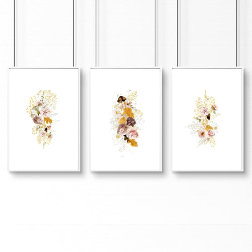 Prints for bathroom wall  | set of 3 Shabby Chic wall art