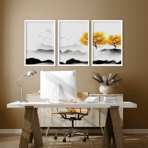 Office prints for the wall | set of 3 framed wall art