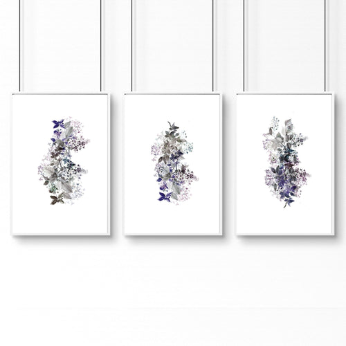 Prints for bedrooms | set of 3 Shabby Chic Floral wall art