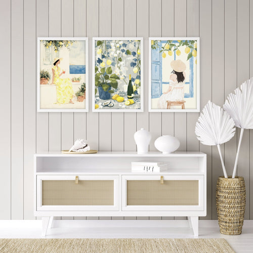 Prints of Lemons | Set of 3 Italian Lifestyle Wall art Prints