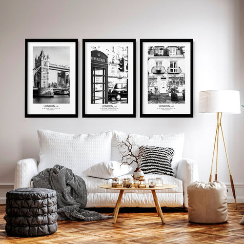 Set of 3 Prints for Living Room | London Wall Art
