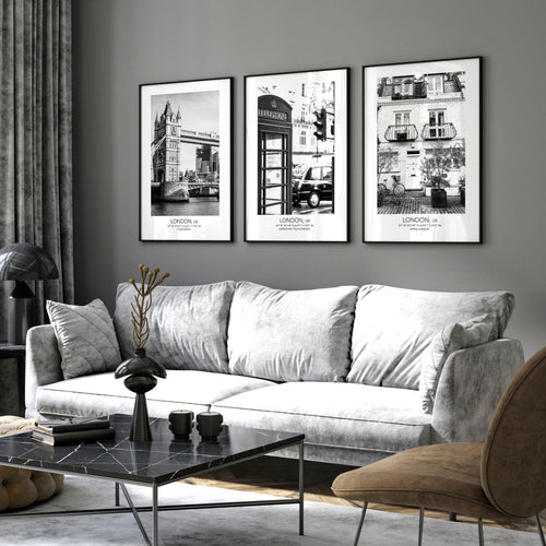 Set of 3 Prints for Living Room | London Wall Art