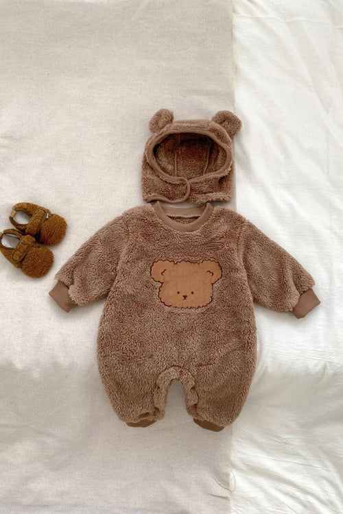 The Love Fur Bear Knitted Hooded Pramsuit