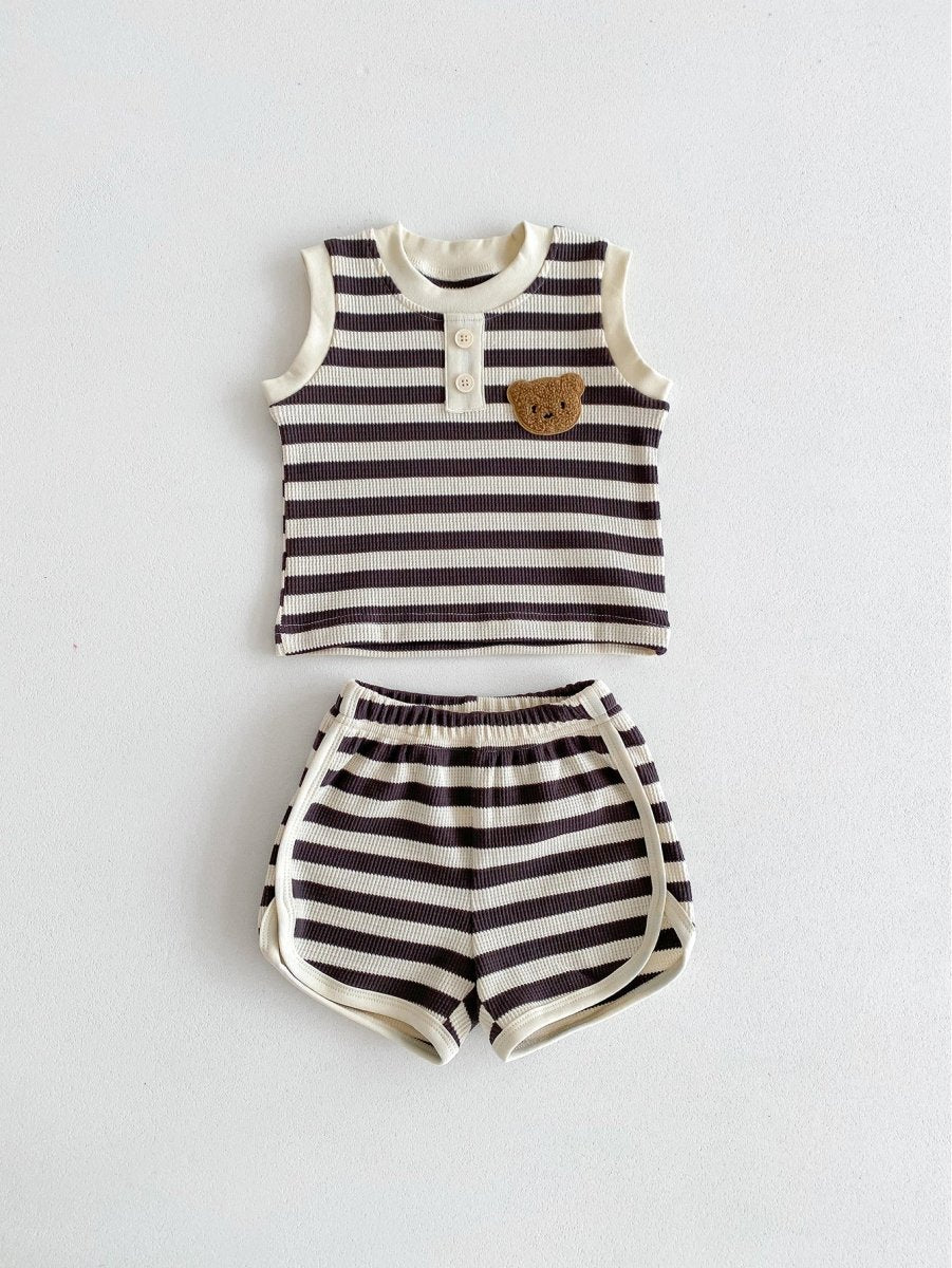 The Bear Beach Stripe Shorts & T-Shirt