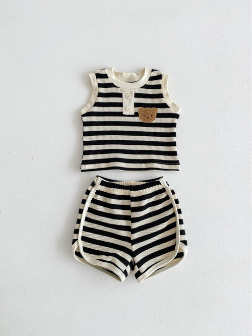 The Bear Beach Stripe Shorts & T-Shirt