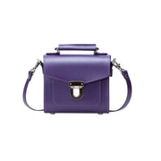 Handmade Leather Sugarcube Handbag - Purple