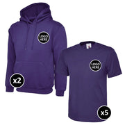 Uneek Hoodie & T-Shirts Bundle Inc Logo - 7 Items