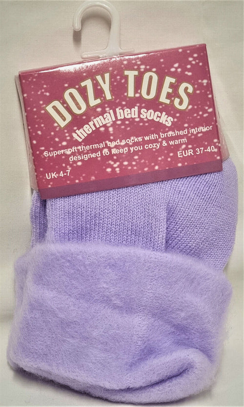 Dozy Toes Ladies Thermal Bed Socks purple