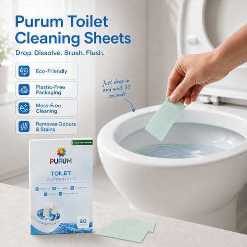 Purum Toilet Cleaning Sheets – Plastic-Free & Eco-Friendly - 20 Pack