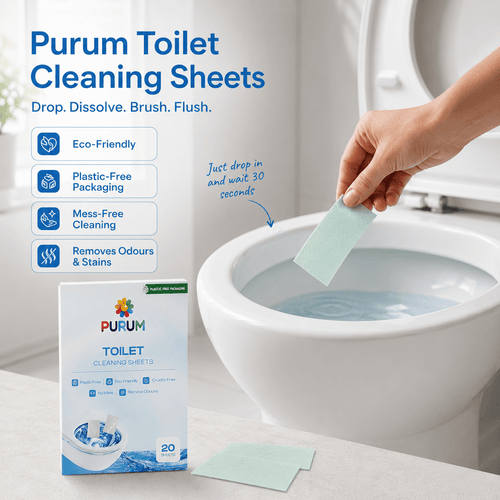 Purum Toilet Cleaning Sheets – Plastic-Free & Eco-Friendly - 20 Pack