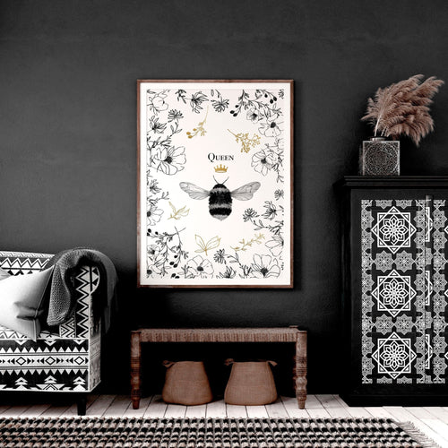 Bumble bee art | framed wall art print