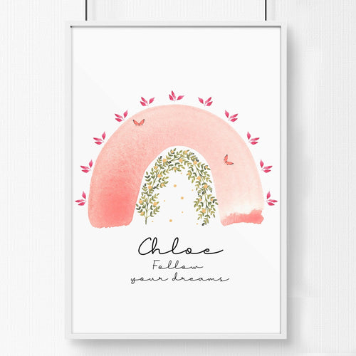 Rainbow prints | Personalised Wall art for Girls' room