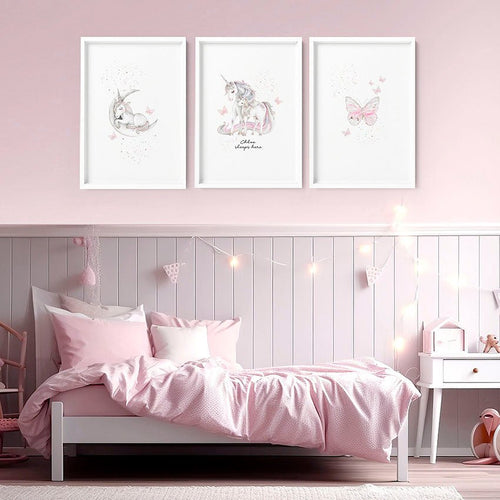 Rainbows Unicorns | Set of 3 wall art prints