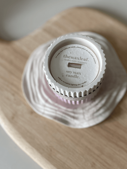 Raspberry Ripple Stoneware Soy Candle – Sustainable Fruity Scent