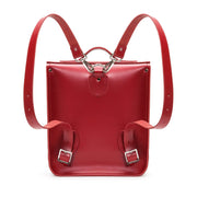 Handmade Leather City Backpack - Red