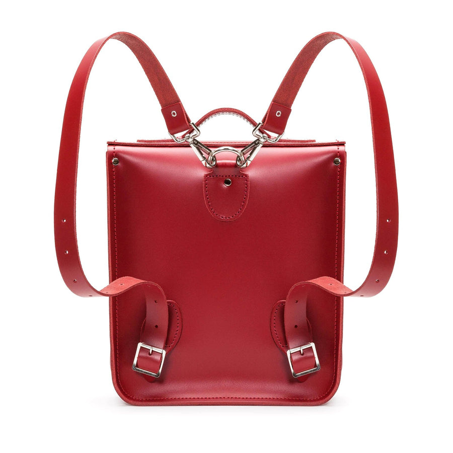 Handmade Leather City Backpack - Red