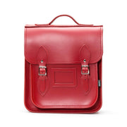 Handmade Leather City Backpack - Red