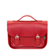 Leather Midi Satchel - Red