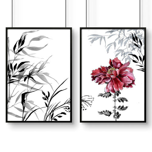 Peony Wall Art | Set of 2 framed wall art