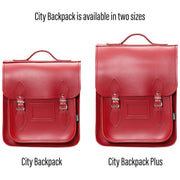 Handmade Leather City Backpack - Red