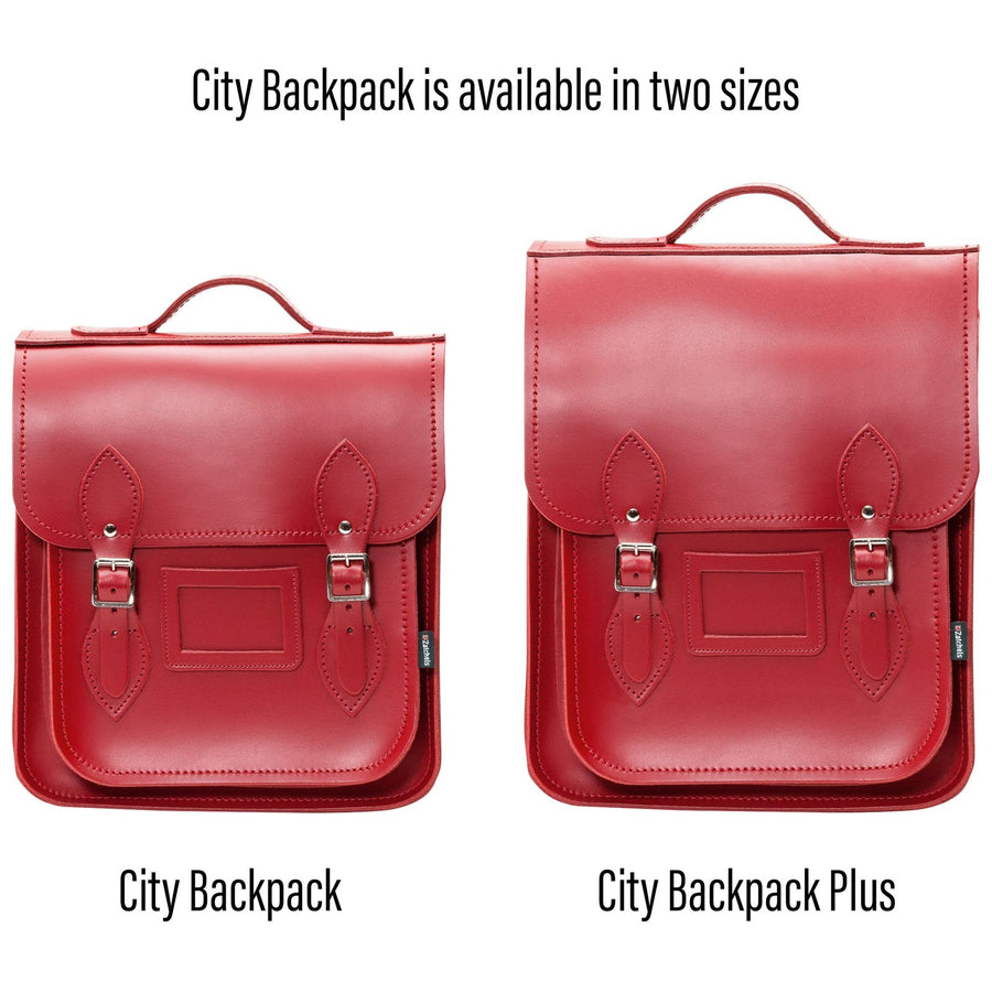 Handmade Leather City Backpack - Red