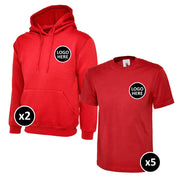 Uneek Hoodie & T-Shirts Bundle Inc Logo - 7 Items