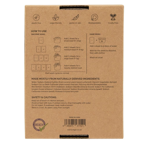Bio Laundry Detergent Sheets With Enzyme-Powered Stain Removing