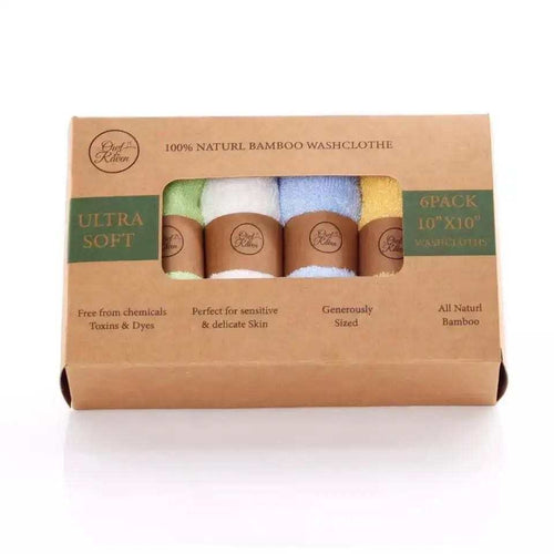 Colourful Organic Bamboo Face Cloths | Luxury Eco Face Cloths | 6 Pack
