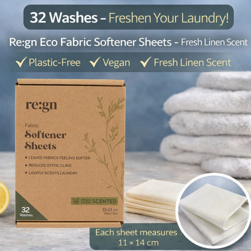 Eco Fabric Softener Sheets | 32 Washes | Fresh Linen Scent