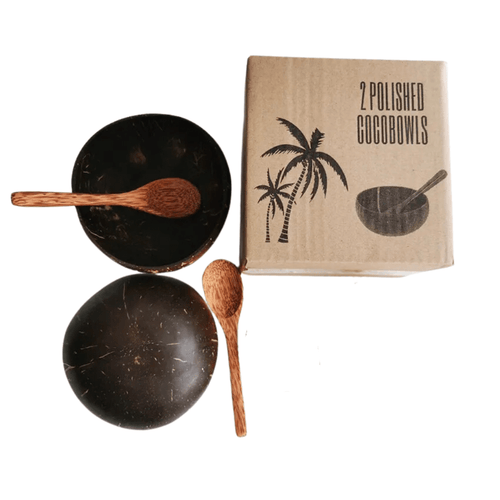 Coconut Bowl & Spoon Set of 2