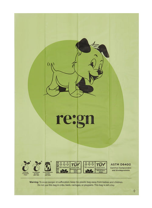 Re:gn Extra Thick & Strong Compostable Dog Poop Bags - 120 Bags