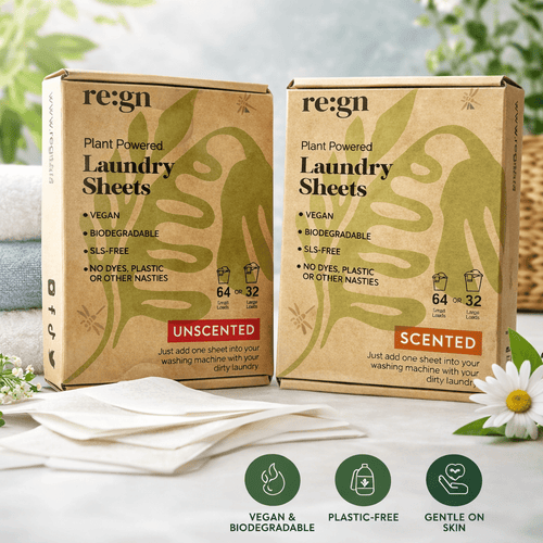 Re:gn Laundry Detergent Sheets | Plastic-Free, Eco-Friendly Washing | 64 Sheets