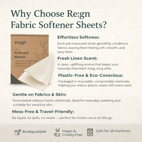 Eco Fabric Softener Sheets | 32 Washes | Fresh Linen Scent