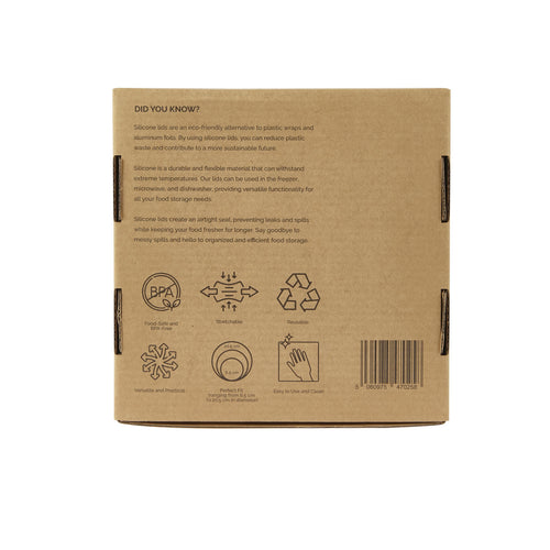 Silicone Food Covering Lids - 6 Pack