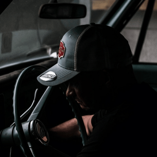 Black Dub Garage Trucker Hat - Peppermint