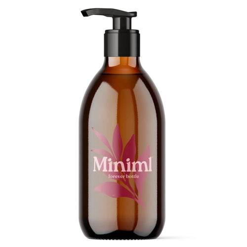 Reusable Amber Glass Bottle with Pump – 500ml Refillable Dispenser