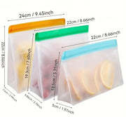 Reusable Food Bags for Fridge & Freezer - 3 Pack