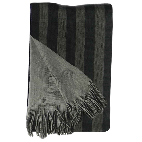 Sock Stack Mens Reversible Stripe Design Scarf Soft Woven Acrylic Winter Accessory